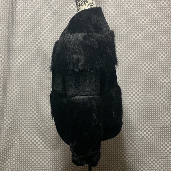 Vero Moda Womens Black Furry Fur Party Date Night Selena Gomez Style Jacket Coat - Picture 7 of 9